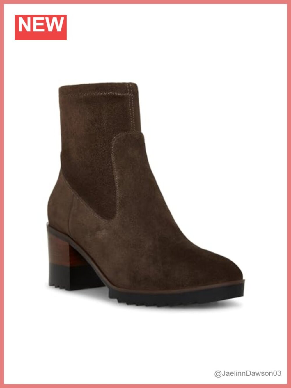 Waterproof Suede Heeled Ankle Booties Block Heel Zippered